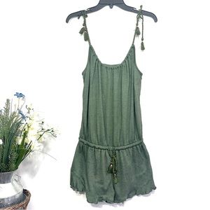 Gilligan & O'Malley Women’s Green Miss Lane Sleeveless Strappy Pajama Romper